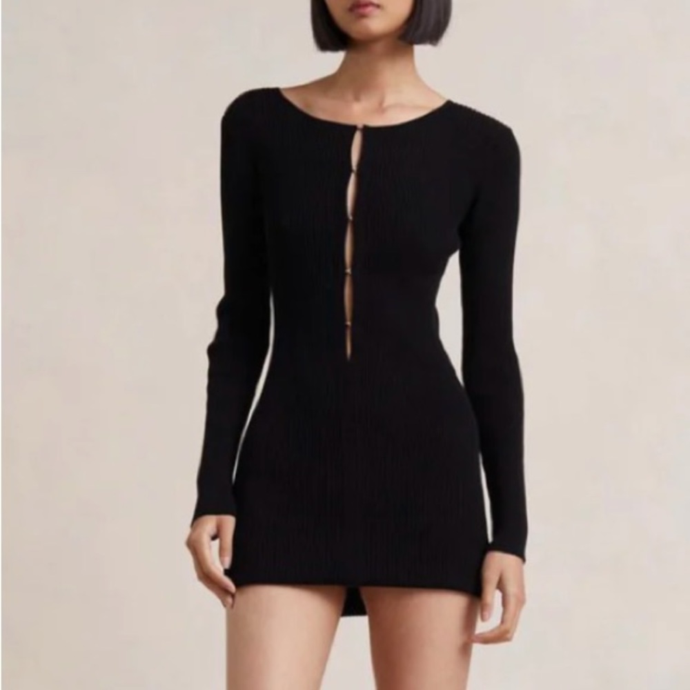 Bec + Bridge Long Sleeve Black Mini Dress